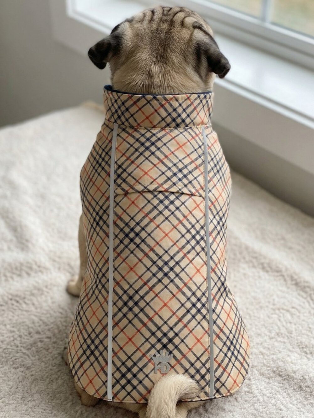 HD Hoodless Raincoat - Tan Plaid